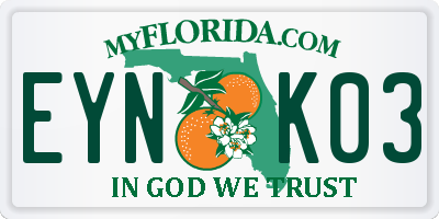 FL license plate EYNK03
