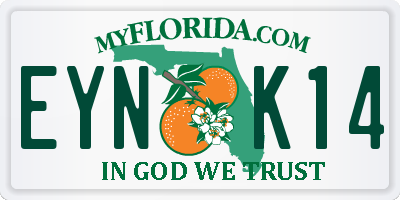 FL license plate EYNK14