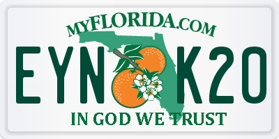 FL license plate EYNK20