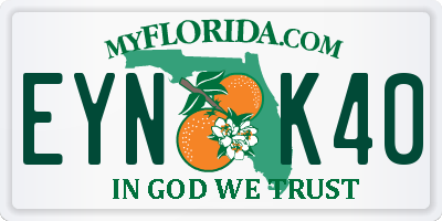 FL license plate EYNK40