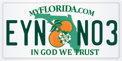 FL license plate EYNN03