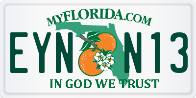 FL license plate EYNN13