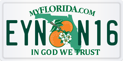 FL license plate EYNN16