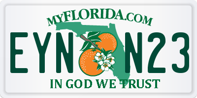 FL license plate EYNN23