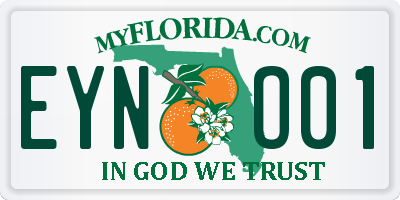 FL license plate EYNO01