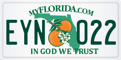 FL license plate EYNO22
