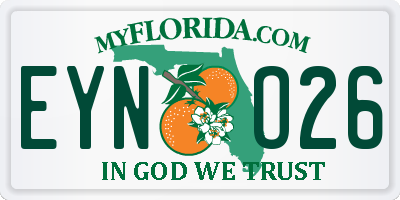 FL license plate EYNO26