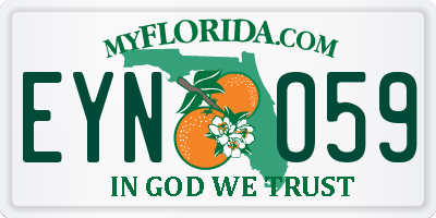 FL license plate EYNO59
