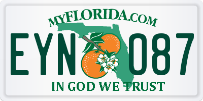 FL license plate EYNO87