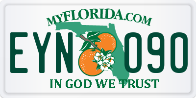 FL license plate EYNO90