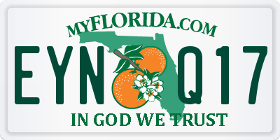 FL license plate EYNQ17