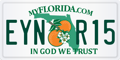FL license plate EYNR15