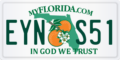 FL license plate EYNS51