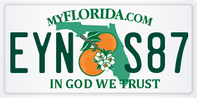 FL license plate EYNS87