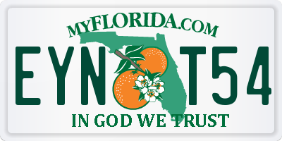 FL license plate EYNT54