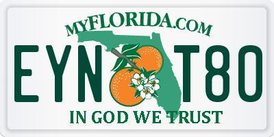 FL license plate EYNT80