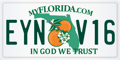 FL license plate EYNV16