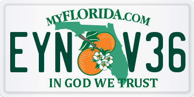FL license plate EYNV36