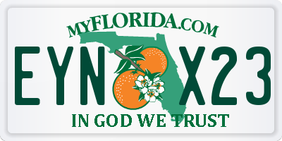FL license plate EYNX23