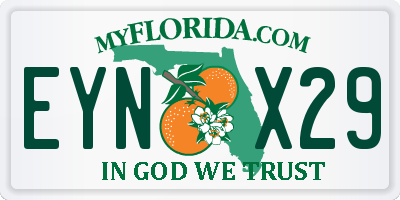 FL license plate EYNX29