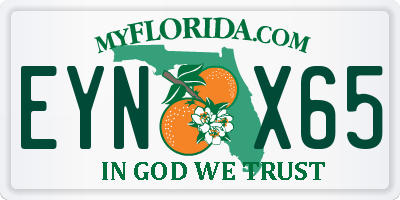 FL license plate EYNX65