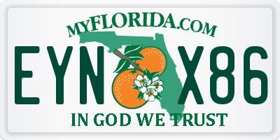 FL license plate EYNX86