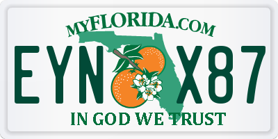 FL license plate EYNX87