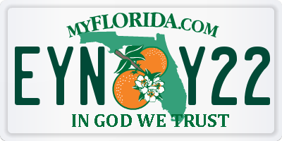 FL license plate EYNY22