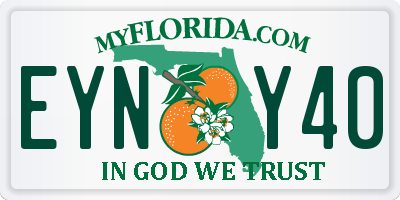 FL license plate EYNY40