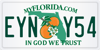 FL license plate EYNY54