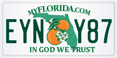 FL license plate EYNY87