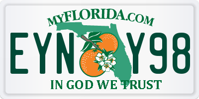 FL license plate EYNY98