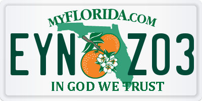 FL license plate EYNZ03