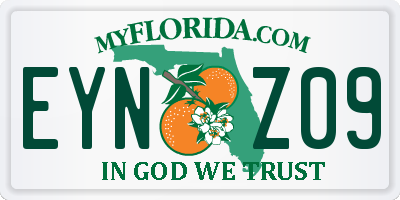 FL license plate EYNZ09