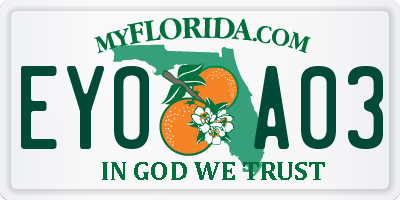 FL license plate EYOA03