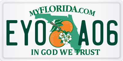 FL license plate EYOA06