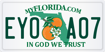 FL license plate EYOA07