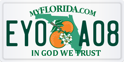 FL license plate EYOA08
