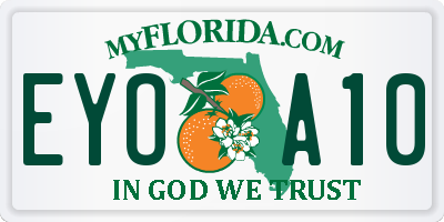 FL license plate EYOA10