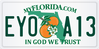 FL license plate EYOA13