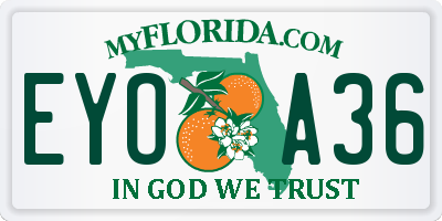 FL license plate EYOA36