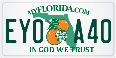 FL license plate EYOA40