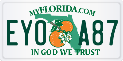 FL license plate EYOA87