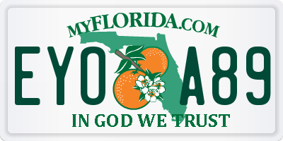 FL license plate EYOA89