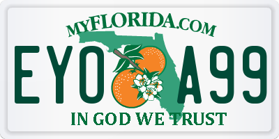 FL license plate EYOA99