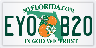 FL license plate EYOB20