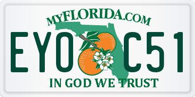 FL license plate EYOC51