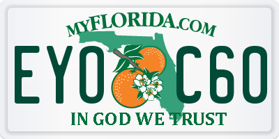 FL license plate EYOC60