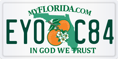 FL license plate EYOC84