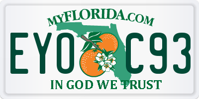 FL license plate EYOC93
